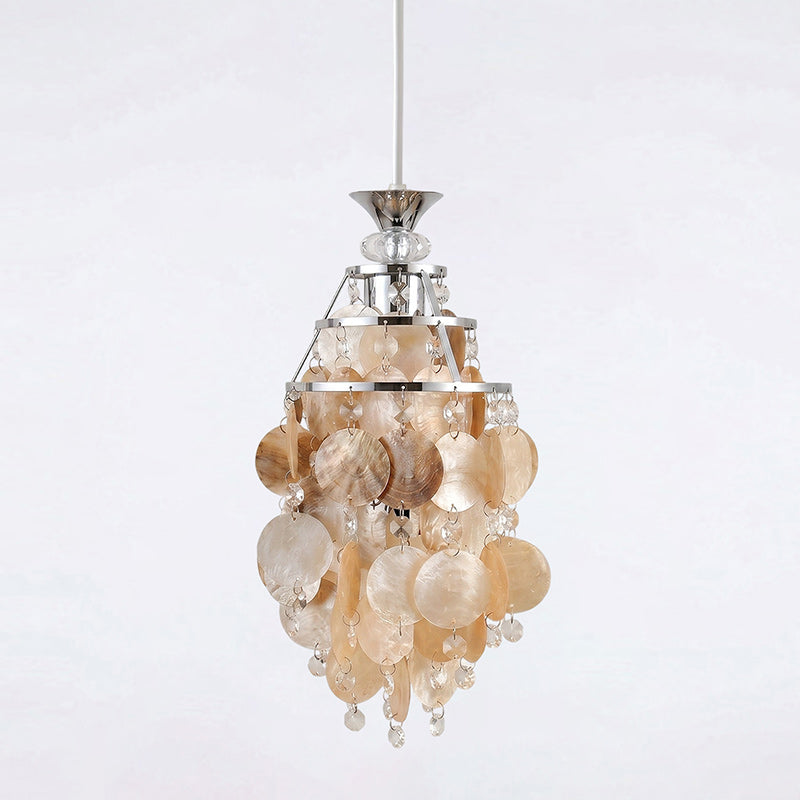 Capezy Tiered Shell and Crystal Pendant Light