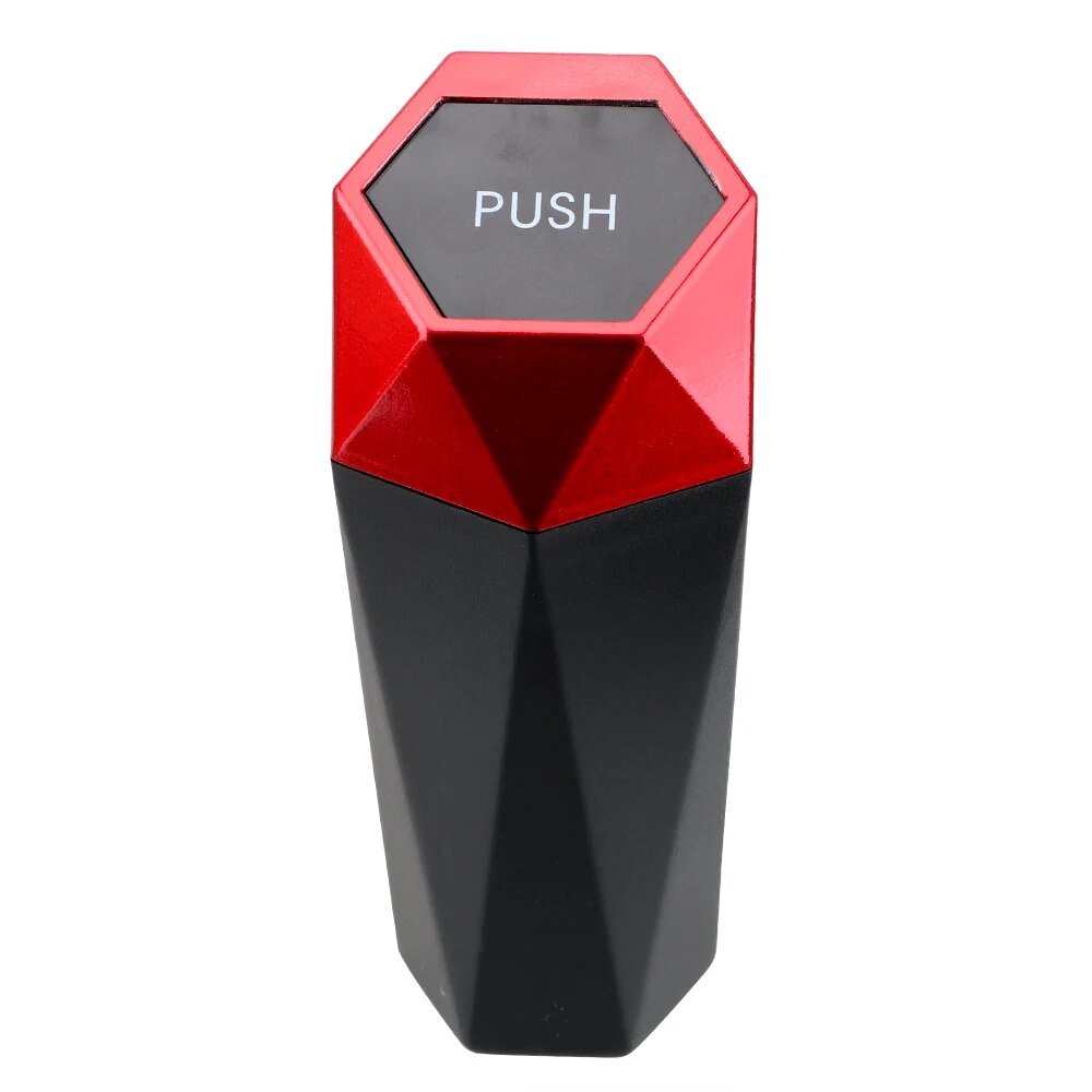 Car Trash Can, Cup Holder Compatible, ABS Plastic, Push Lid