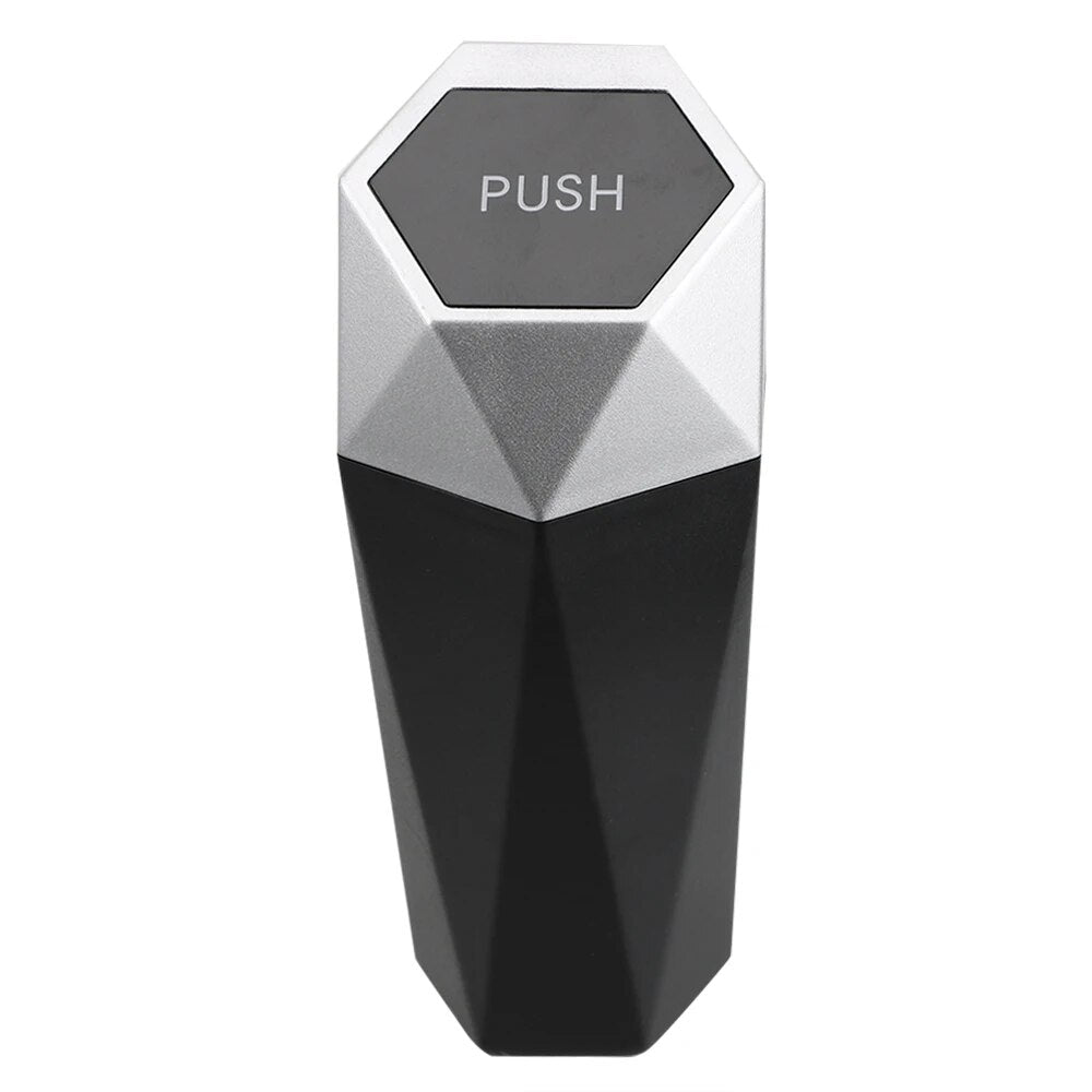 Car Trash Can, Cup Holder Compatible, ABS Plastic, Push Lid