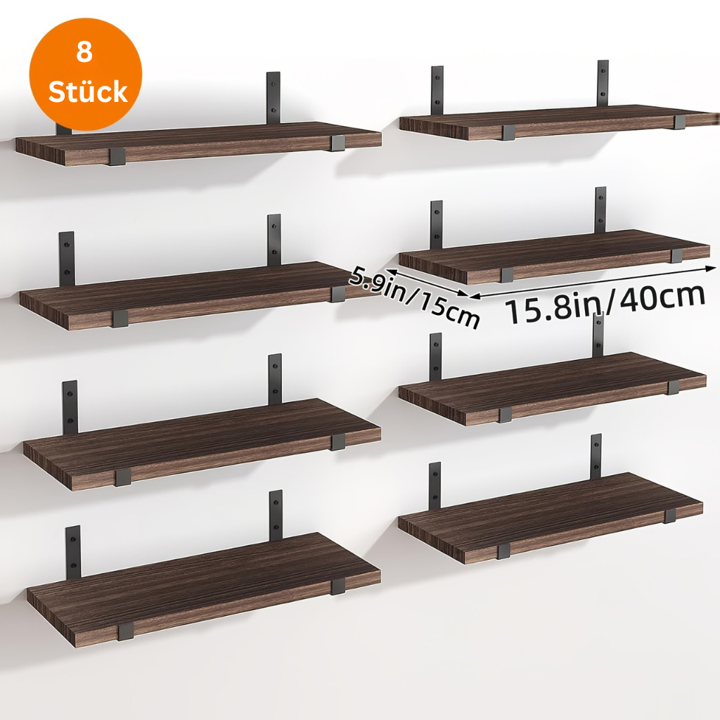 CarbonLinie: Wooden Wall Shelves – Decorative, Sturdy & Floating in Farmhouse Style for Bedrooms & Living Rooms