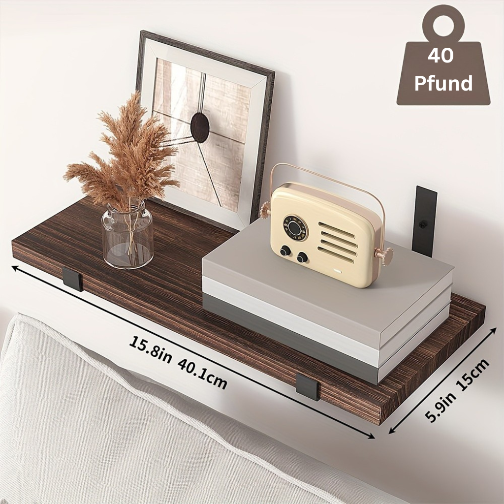 CarbonLinie: Wooden Wall Shelves – Decorative, Sturdy & Floating in Farmhouse Style for Bedrooms & Living Rooms