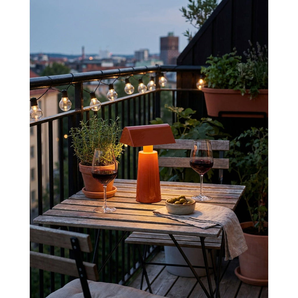 Caret Cordless Table Lamp with Pyramid Top