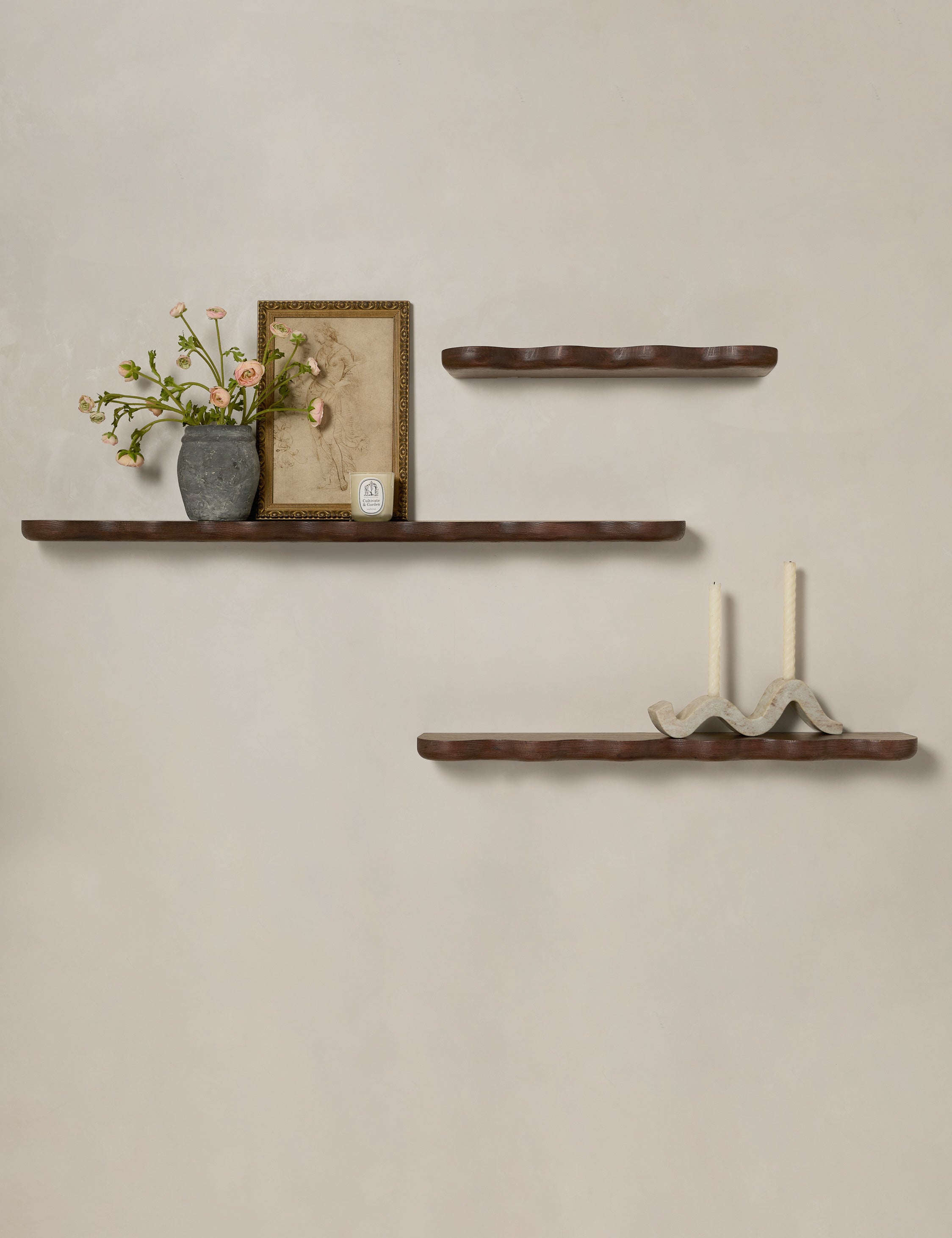 Caro Wall Shelf | Sculptural Solid Oak Design
