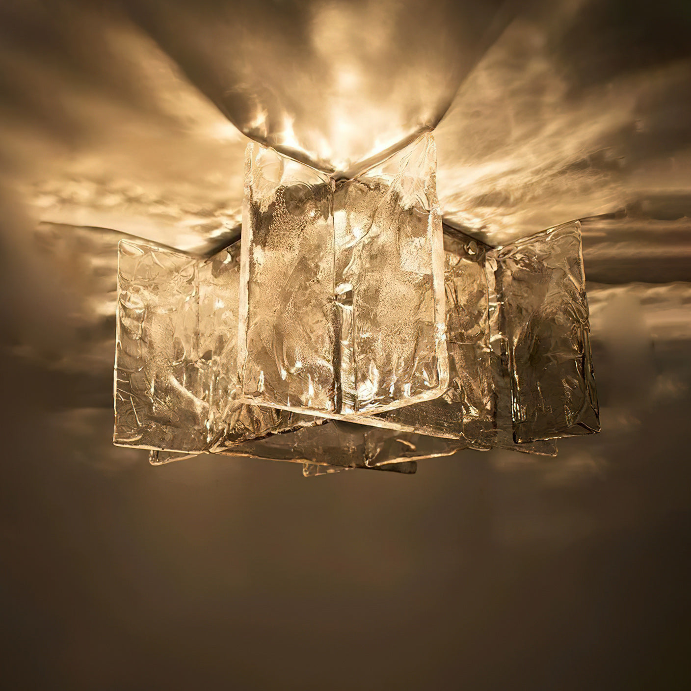 Carlo Nason Ice Glass Ceiling Light