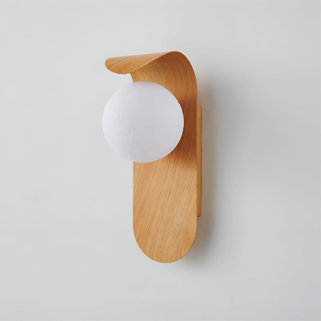 Nordic Wood Globe Wall Sconce LED 1-Light