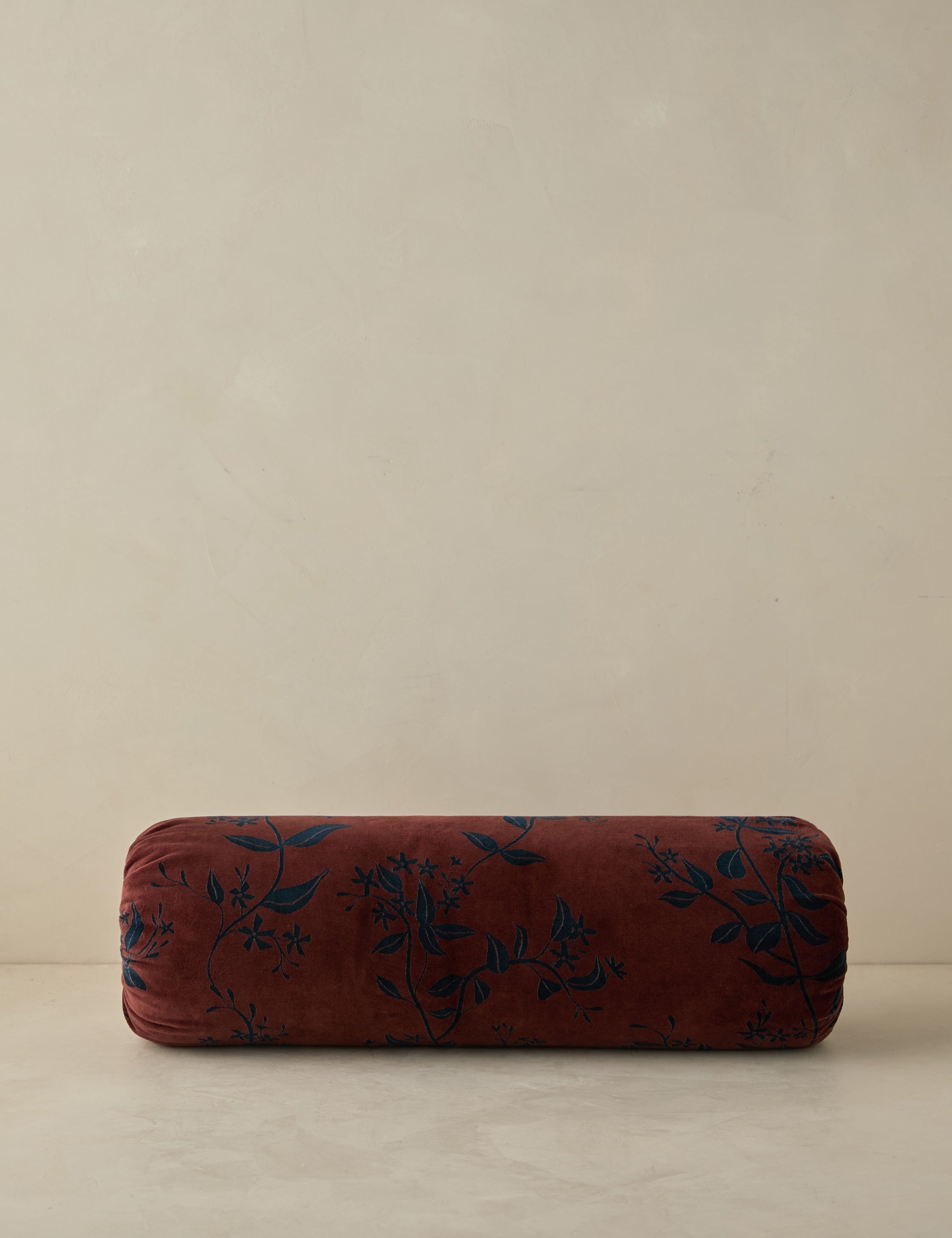 Carmine Luxe Pillow | Dark Floral Print, Rich Velvet