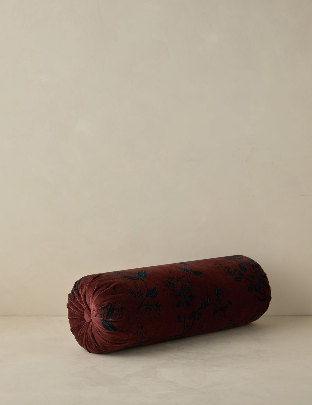 Carmine Luxe Pillow | Dark Floral Print, Rich Velvet