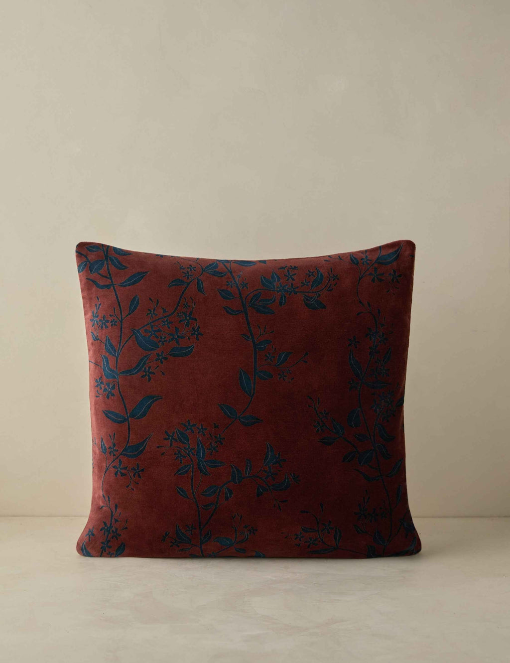 Carmine Luxe Pillow | Dark Floral Print, Rich Velvet