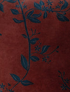 Carmine Velvet Bolster Pillow | Dark Floral Print on Rich Red Velvet
