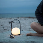 Carrie Cordless Portable Table Lamp with Glass Globe