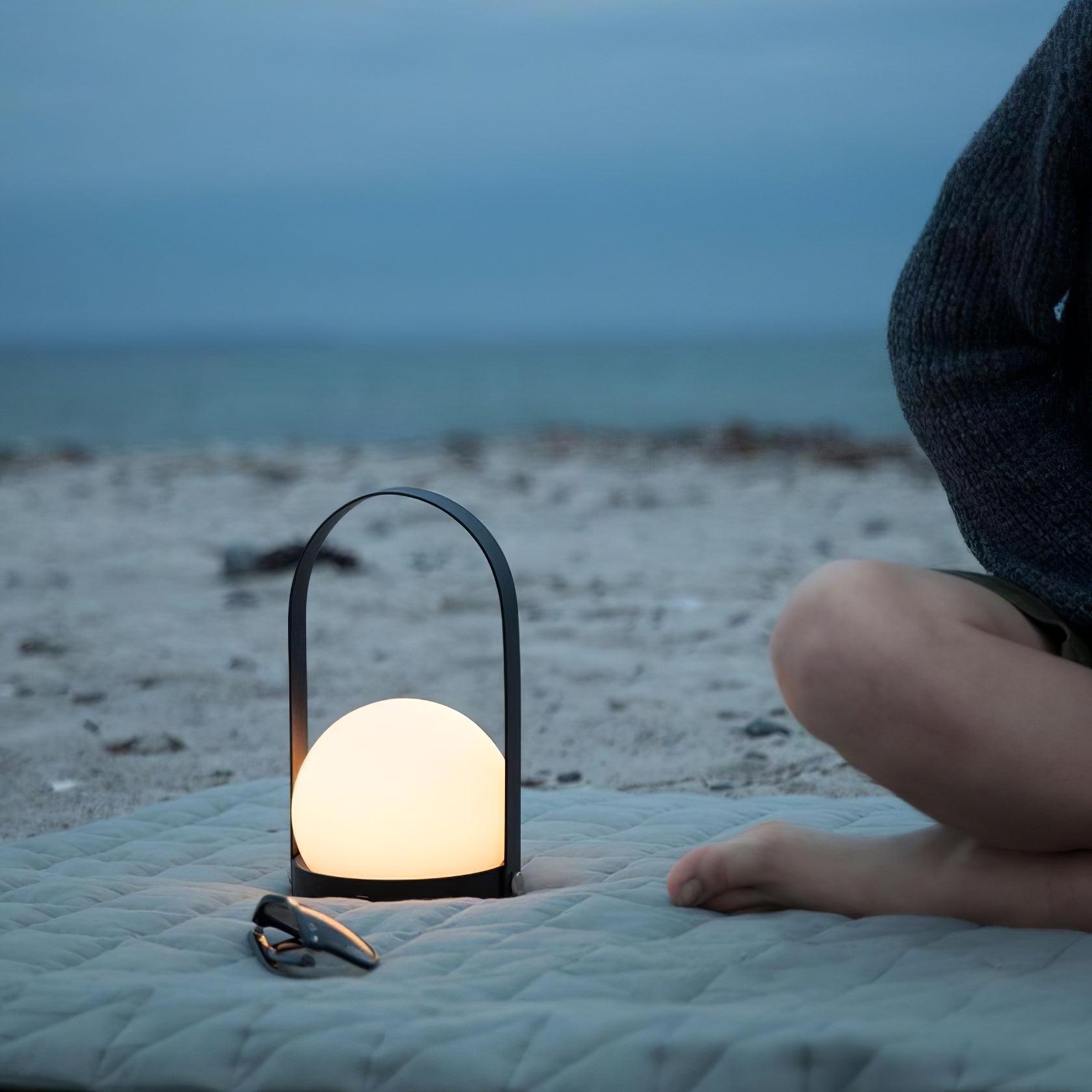 Carrie Cordless Portable Table Lamp with Glass Globe