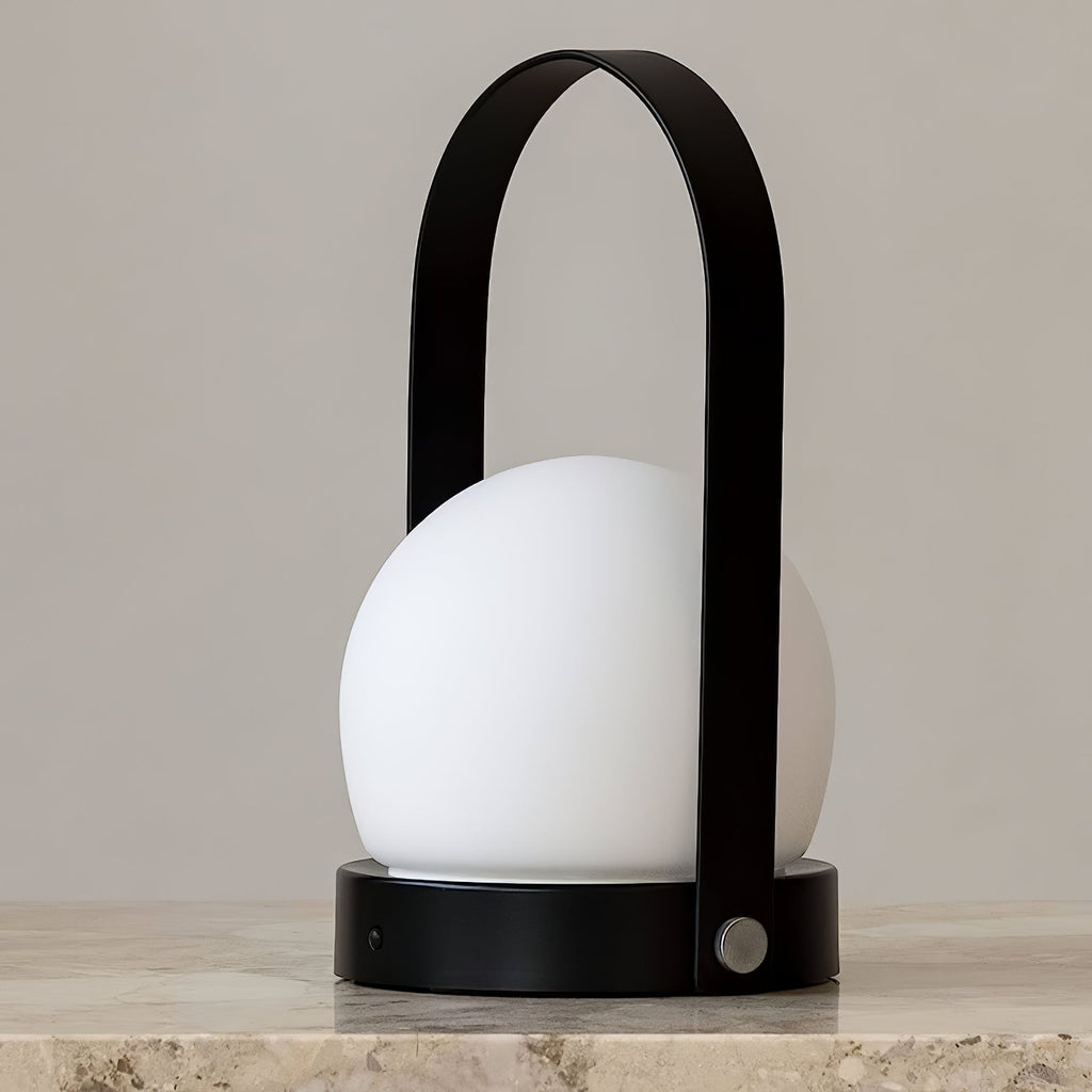 Carrie Cordless Portable Table Lamp with Glass Globe
