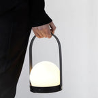 Carrie Cordless Portable Table Lamp with Glass Globe