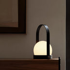 Carrie Cordless Portable Table Lamp with Glass Globe