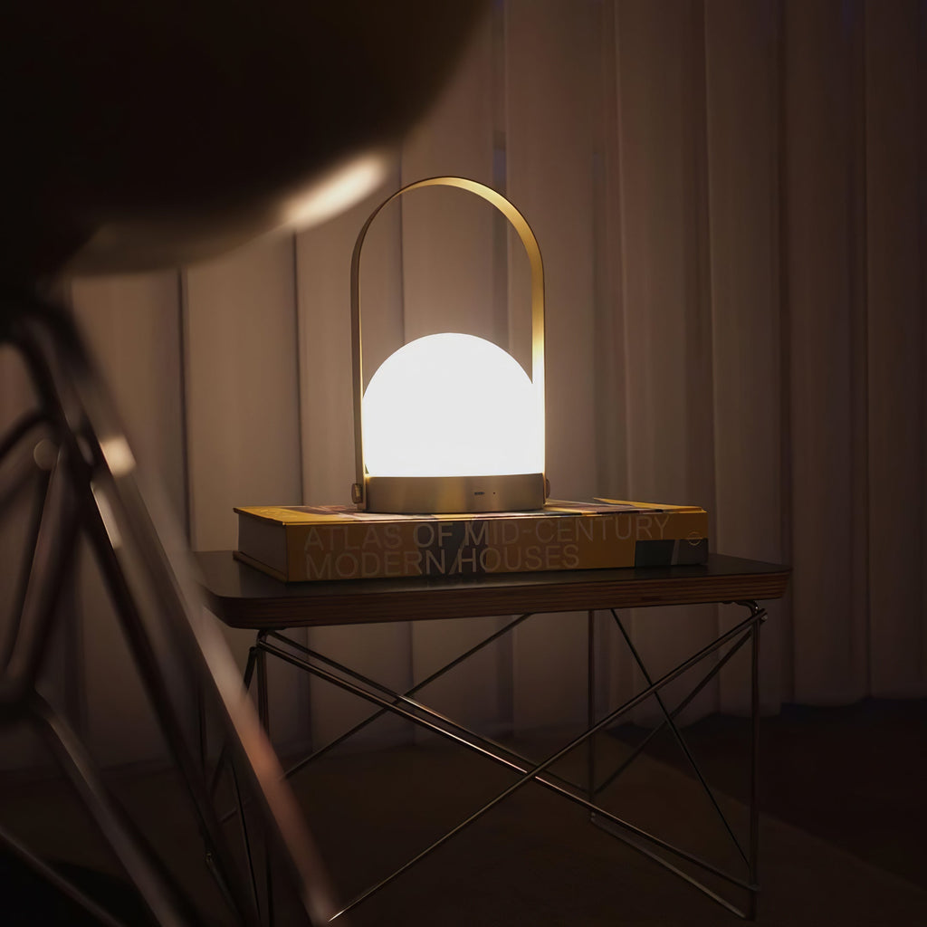 Carrie Cordless Portable Table Lamp with Glass Globe