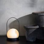 Carrie Cordless Portable Table Lamp with Glass Globe