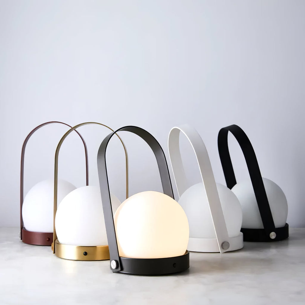 Carrie Cordless Portable Table Lamp with Glass Globe
