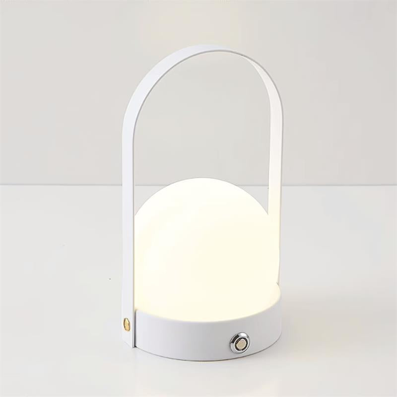 Carrie Cordless Portable Table Lamp with Glass Globe