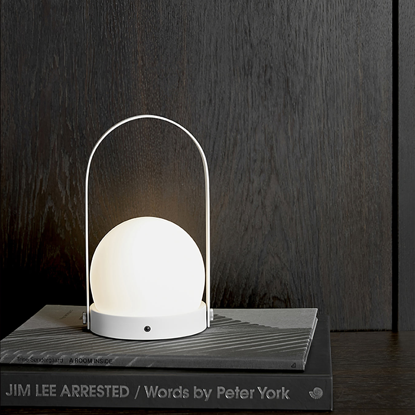 Carrie Cordless Portable Table Lamp with Glass Globe