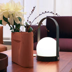Carrie Cordless Portable Table Lamp with Glass Globe