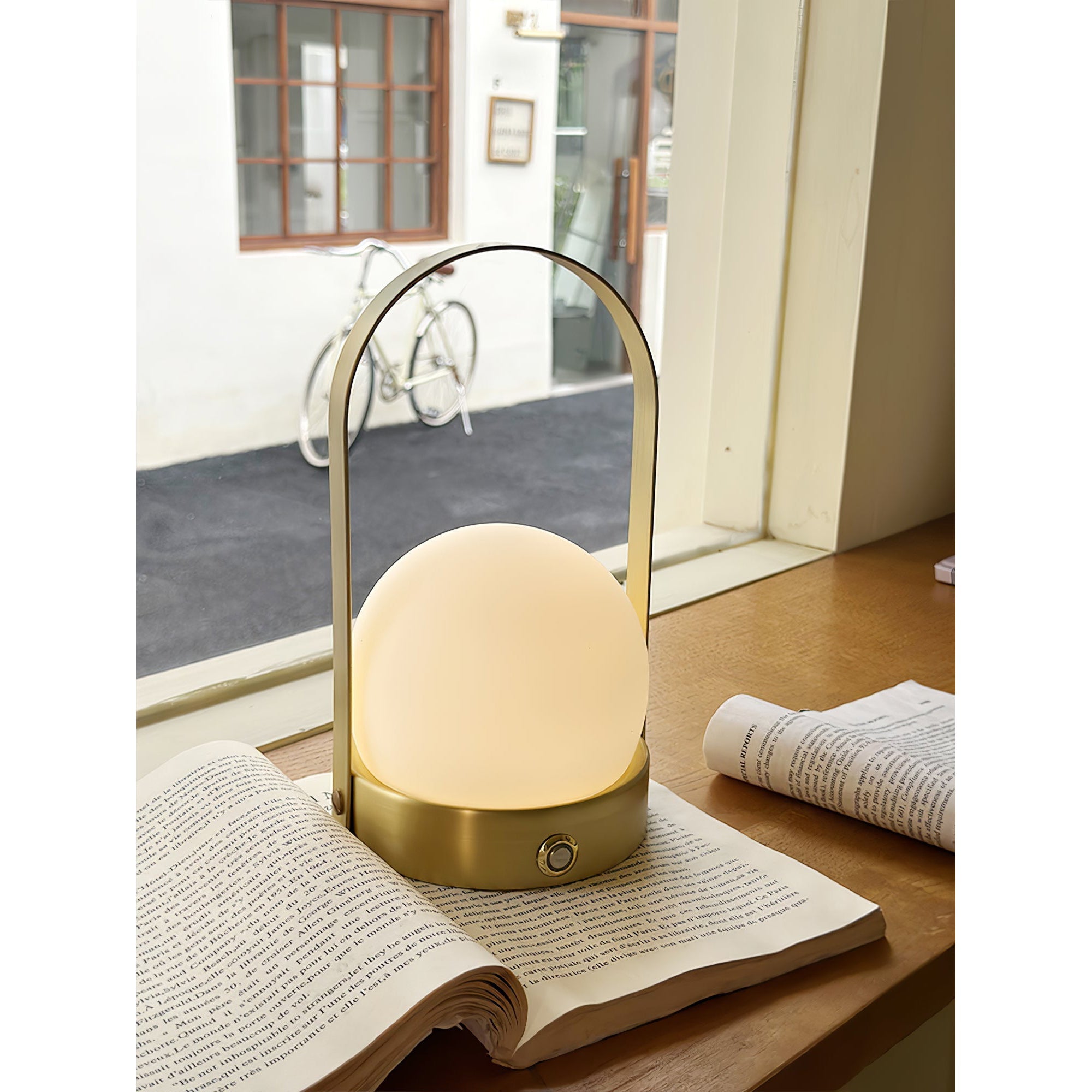 Carrie Cordless Portable Table Lamp with Glass Globe
