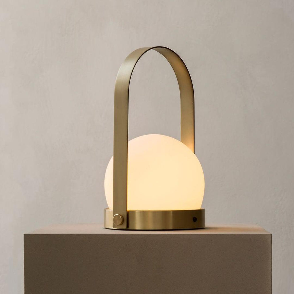 Carrie Cordless Portable Table Lamp with Glass Globe
