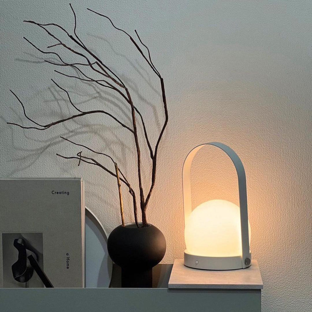 Carrie Cordless Portable Table Lamp with Glass Globe