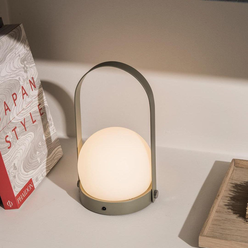 Carrie Cordless Portable Table Lamp with Glass Globe