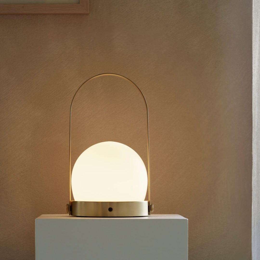 Carrie Cordless Portable Table Lamp with Glass Globe
