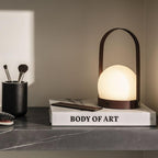 Carrie Cordless Portable Table Lamp with Glass Globe