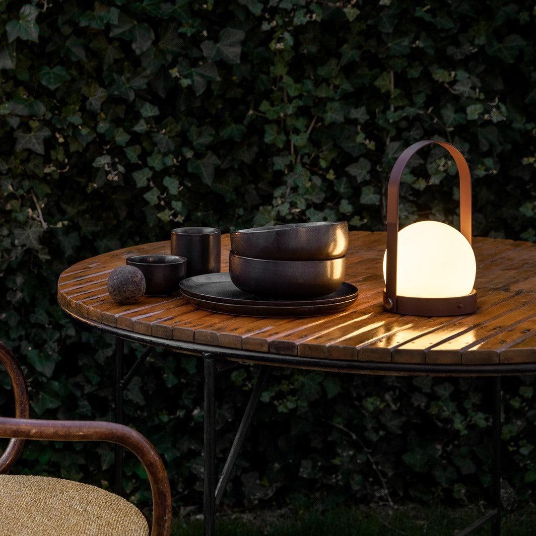 Carrie Cordless Portable Table Lamp with Glass Globe