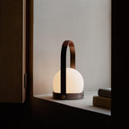 Carrie Cordless Portable Table Lamp with Glass Globe