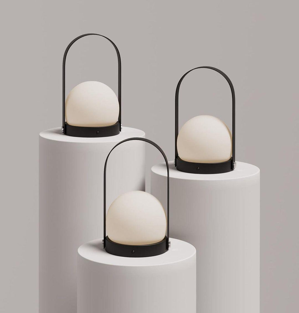 Carrie Cordless Portable Table Lamp with Glass Globe