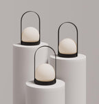 Carrie Cordless Portable Table Lamp with Glass Globe