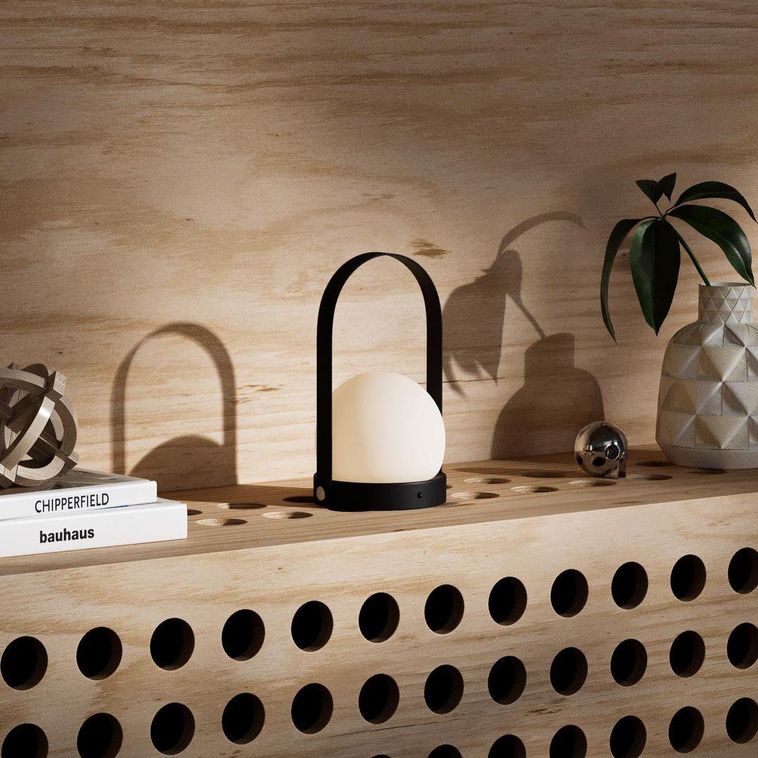 Carrie Cordless Portable Table Lamp with Glass Globe