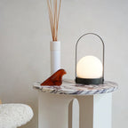 Carrie Cordless Portable Table Lamp with Glass Globe