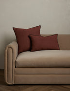 Cleo Linen Pillow | Contrast Piping, Two-Tone Design