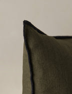 Cleo Linen Pillow | Contrast Piping, Two-Tone Design