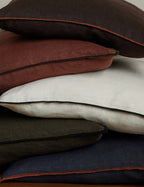 Carys Linen Pillow | Contrast Piping, Two-Tone Design