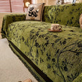 CasaBlüte: Chenille Sofa Cover – Stylish Sofa Throw with Floral Jacquard Design