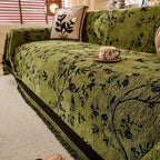 CasaBlüte: Chenille Sofa Cover – Stylish Sofa Throw with Floral Jacquard Design
