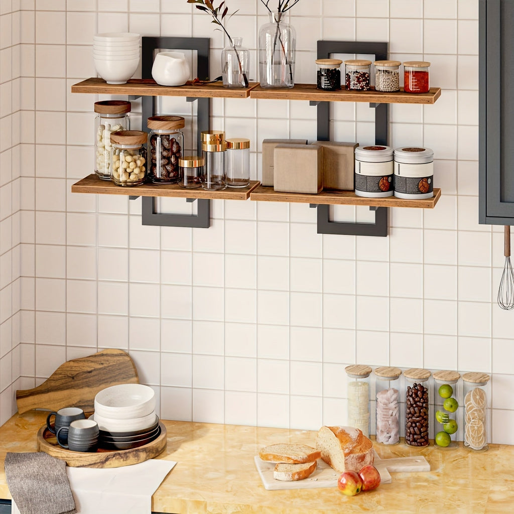 CasaBraun: Decorative Wall Shelves – Robust, Space-Saving & Hanging in Rustic Wood Design for Living Room & Bathroom
