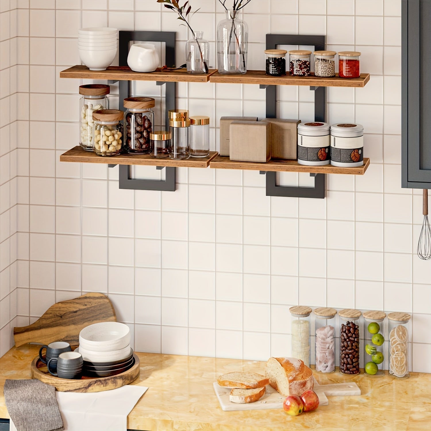 CasaBraun: Decorative Wall Shelves – Robust, Space-Saving & Hanging in Rustic Wood Design for Living Room & Bathroom