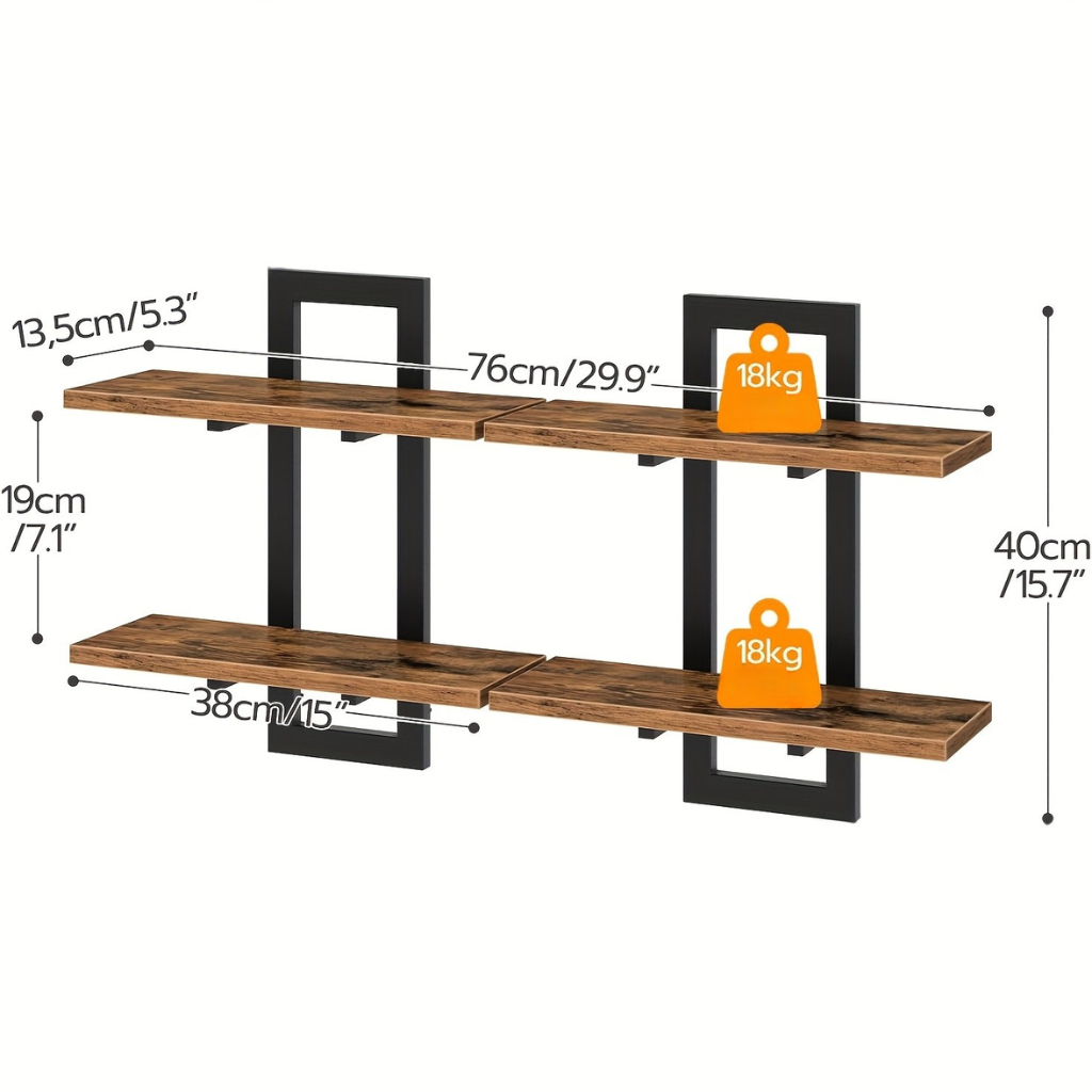 CasaBraun: Decorative Wall Shelves – Robust, Space-Saving & Hanging in Rustic Wood Design for Living Room & Bathroom
