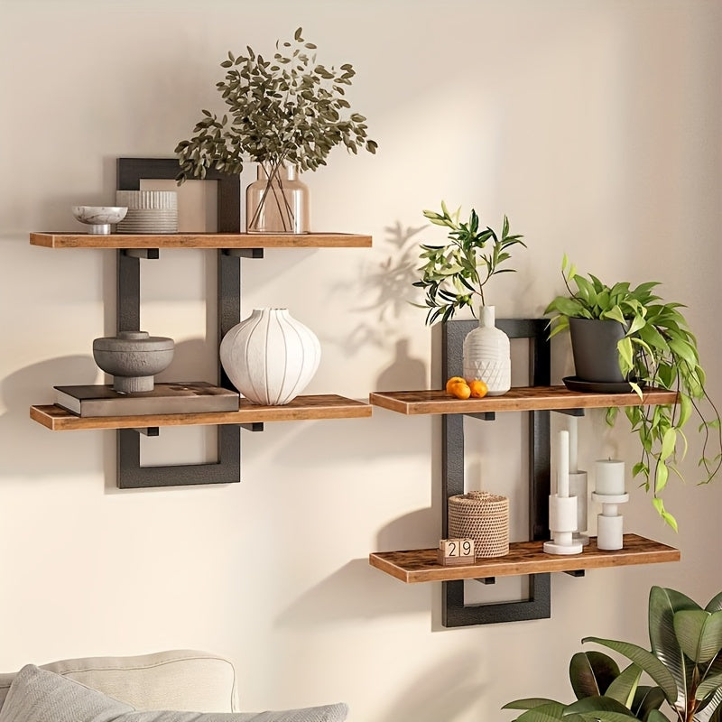 CasaBraun: Decorative Wall Shelves – Robust, Space-Saving & Hanging in Rustic Wood Design for Living Room & Bathroom
