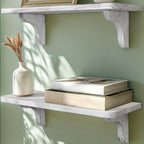 CasaRustik: Decorative Wall Shelves – Set of 2, Solid & Hanging for Living Accessories & Organization in the Living Room & Hallway