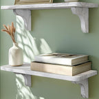 CasaRustik: Decorative Wall Shelves – Set of 2, Solid & Hanging for Living Accessories & Organization in the Living Room & Hallway