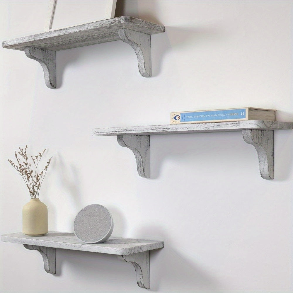 CasaRustik: Decorative Wall Shelves – Set of 2, Solid & Hanging for Living Accessories & Organization in the Living Room & Hallway