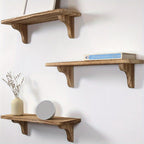 CasaRustik: Decorative Wall Shelves – Set of 2, Solid & Hanging for Living Accessories & Organization in the Living Room & Hallway