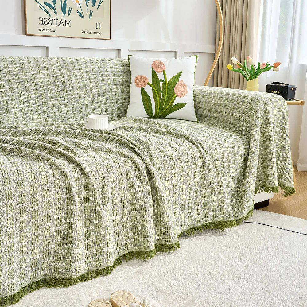 CasaSerene: Sofa Cover in Geometric Pattern Made of Brushed Microfiber with Quilted Structure – for Sofa & Living Room